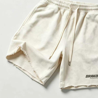 Pantalones Cortos Deportivos Personalizados de 450GSM para Hombre, Corte Holgado de Lujo, Lavado Ácido, Estilo Urbano, Fabricante de Pantalones Cortos Jogger de Marca Privada