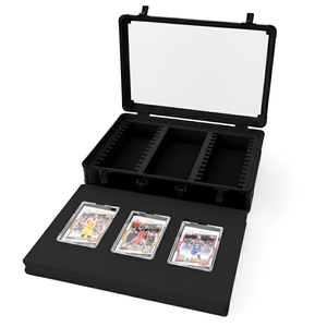 Estuche de Herramientas Ligero Impermeable IP68 de Aleación de Aluminio Negro de <span class=keywords><strong>3</strong></span> Filas OEM/ODM con Ventana de Exhibición y Forro de EVA para Almacenamiento de Tarjetas Graduadas - Product Image 2