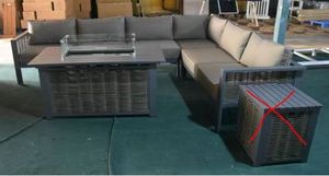 Khuyến mãi <span class=keywords><strong>5</strong></span> cái <span class=keywords><strong>Patio</strong></span> giải trí đồ gỗ ngoài trời mây <span class=keywords><strong>wicker</strong></span> sofa <span class=keywords><strong>Set</strong></span> với hố lửa - Product Image 3