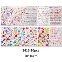 Autocollants en acrylique multicolores en forme de diamant, autocollants en strass pour loisirs créatifs, scrapbooking, nail art