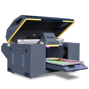 Focus Inc A2 Uv Flatbed Inkjet Digitale Led Uv Dtf Drukmachine Uv Printer Voor Pvc Id Kaart