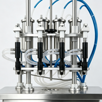 Machine de remplissage de parfum semi-automatique à 4 têtes, équipement de remplissage de liquides à 4 têtes, emballage métallique, 220V, scellage et emballage