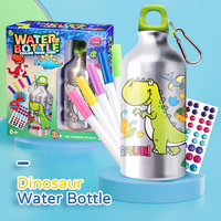 Bouteille d'eau à colorier avec 5 marqueurs Arts and Crafts Kids Colour Your Own Activities Gifts For Girls