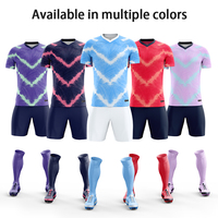 Échantillon Gratuit En Gros Ensembles de Maillots de Football Uniformes de Soccer Impression Dégradée par Sublimation Entièrement Personnalisables