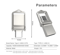 Flash Drive Metal OTG USB 3.0 Tipe C Baru dan Populer 8GB/16GB/32GB/64GB/128GB Kapasitas Penuh Untuk Smartphone