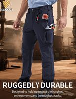 Pantalon de travail en nylon pour homme Kecols - Vêtement de travail technique résistant à l'eau, léger, extensible dans les 4 sens, avec impression sérigraphiée et détection par aiguille