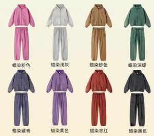 Streetwear rétro unisexe épaule tombante pour hommes Vintage lavé à capuche et pantalons de survêtement ensemble surdimensionné Double fermeture éclair à capuche - Product Image 5