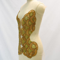 Applique en strass de cristal faite à la main à coudre, vente en gros pour la décoration de vêtements de mariage, de bal et de fête, WDP-663