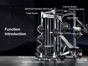 EM982B Home <strong>Gym</strong> Multi-Function Power Rack Smith <strong>Machine</strong> for Bodybuilding Durable Metal Material - Product Image 5