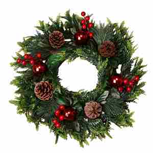 Guirnalda Navideña Artificial de 36 cm con Piñas y Bayas, Decoración para Puerta Principal, Pared, Decoración Navideña para el Hogar, Decoración para Fiestas de Invierno - Product Image 4