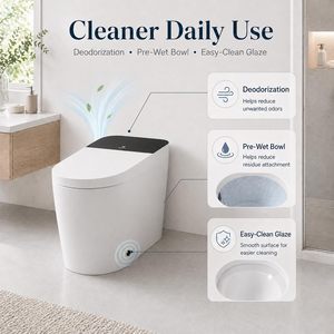 Inodoro Inteligente Moderno de Una Pieza con Altura Confortable, Sensor de Pie, Descarga Doble, Asiento de Cierre Suave, Sin Tanque, Accesorio de Baño - Product Image 6