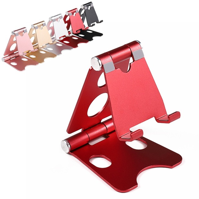 Aluminum Foldable Desk Phone Holder Portable Mobile Phone Holder Stand Dual Foldable Cell Phone Holder