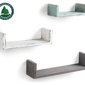 Woodbuddy <b>Wall</b> <b>Mounted</b> Wooden <b>Shelves</b> Rectangle Multiple Colors Living Room Storage Organization - Product Image 3