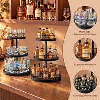 Présentoir rotatif à 3 niveaux en bois rustique pour verres à shot, organiseur de rangement pour plus de 30 verres, pour bar de table à domicile