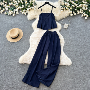 <span class=keywords><strong>Conjunto</strong></span> Casual de Verano de 2 Piezas para <span class=keywords><strong>Mujer</strong></span>, Top sin Mangas y Traje, Ropa al por Mayor - Product Image 2