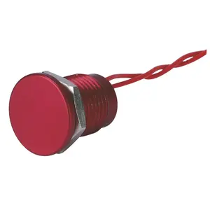बिजली IP68 टच बटन 12mm फ्लैट 1No वायर लीड 2A उच्च तापमान प्रतिरोध लाल फ्लैट क्षणिक निविड़ अंधकार piezo स्विच