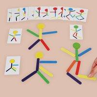 Rompecabezas de Madera Creativo con Personajes, Rompecabezas Montessori, Juguetes Educativos de Aprendizaje, Juguete Sensorial para Niños en Edad Preescolar, Venta al por Mayor