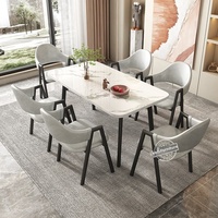 Ensemble table et chaises de négociation en bambou, table rectangulaire pliable, style nordique moderne, meubles de maison, café, salon de thé