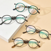 Gafas Borregls de Acetato y Titanio para Hombre, Diseño de Marca 2025, Gafas Redondas Vintage Retro para Mujer, Lentes Ópticas 185693