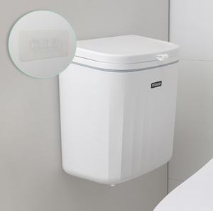 Cestino da cucina a parete con coperchio, contenitore per rifiuti <span class=keywords><strong>salvaspazio</strong></span> da appendere sotto il mobile per cucina e bagno - Product Image 2