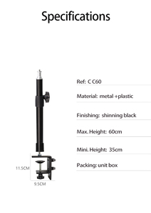 テーブルマイクスタンドデスクトップ高品質調節可能なU字型取り付け金属テーブルクランプCクランプテーブルスタンドデスクマウントスタンド - Product Image 4