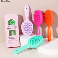 Wanmei marque brosse à cheveux à double dent à long manche outil de lavage de bain peigne à cheveux brosse à shampooing à double dent brosse à cheveux démêlante