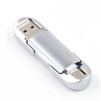 High Quality New USSD USB 3.0 256GB-1TB Silver Metal Flash Drive Encryption USB Type-C Interface Portable 1-Year Warranty