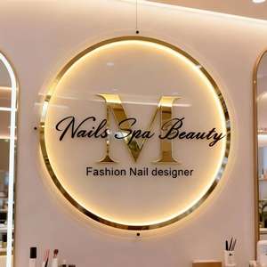 Custom Neon Sign Round Acrylic Backlit Sign LED Illuminated Business Signage Sign for Interior Shop Wall logo Sign with Light - Product Image 5