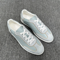 Sneakers décontractées pour hommes en daim et cuir patchwork rétro à lacets