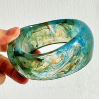 Bracelet ovale large en résine tendance été 2026, motif géométrique en arc, marron, bracelets épais en acrylique Shengyu A777 pour femme, anniversaire, Zhejiang