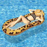 En gros Bouées de natation gonflables à motifs feuille et léopard, Piscines gonflables, Plages, Fêtes, Matelas flottants, Lotion bronzante