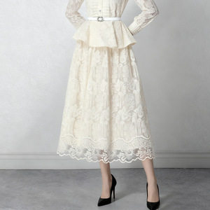 ZYHT <span class=keywords><strong>Dress</strong></span> panjang butik wanita, Gaun lipit berenda kasual elegan musim dingin 2174 untuk perempuan - Product Image 3