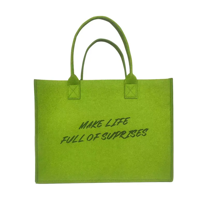 Sac à main en feutre OEM, sac de rangement épaissi avec sac de shopping pour cadeaux publicitaires et promotionnels avec impression de logo de client