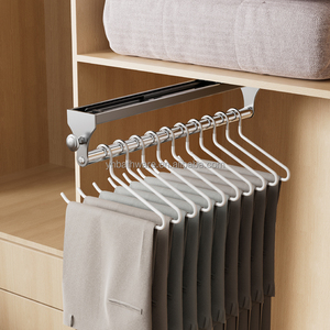 Cintre pour <span class=keywords><strong>pantalon</strong></span> de garde-robe multiple <span class=keywords><strong>Porte</strong></span>-<span class=keywords><strong>pantalon</strong></span> coulissant télescopique pliable intégré <span class=keywords><strong>Porte</strong></span>-<span class=keywords><strong>pantalon</strong></span> de garde-robe - Product Image 4
