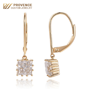 Bijoux en diamant sur mesure, coupe princesse, diamant certifié IGI, boucles d'oreilles en diamant de laboratoire, bijoux pour femmes, tendance, pendentif en or massif 18 carats ou 14 carats. - Product Image 1