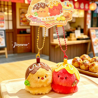 Peluche Miniature Série Alimentaire en Promotion avec Rembourrage en Coton PP et Conception Magnétique pour Breloque de Sac et Cadeau
