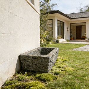 <span class=keywords><strong>Fontaine</strong></span> de jardin <span class=keywords><strong>en</strong></span> <span class=keywords><strong>pierre</strong></span> de lave volcanique noire récupérée, bassin d'eau antique, décoration extérieure, sur mesure - Product Image 2