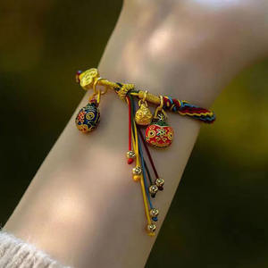 Pulsera Samsara de Feng Shui Hecha a Mano, Joyería Religiosa, Regalos para Mujeres y Hombres, Pulsera de Cuerda Colorida con <span class=keywords><strong>Bestia</strong></span> Dorada que Inhala Oro - Product Image 2