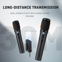   Système de microphone sans fil portable de haute qualité Super 24G UHF rechargeable 2 canaux pour le chant