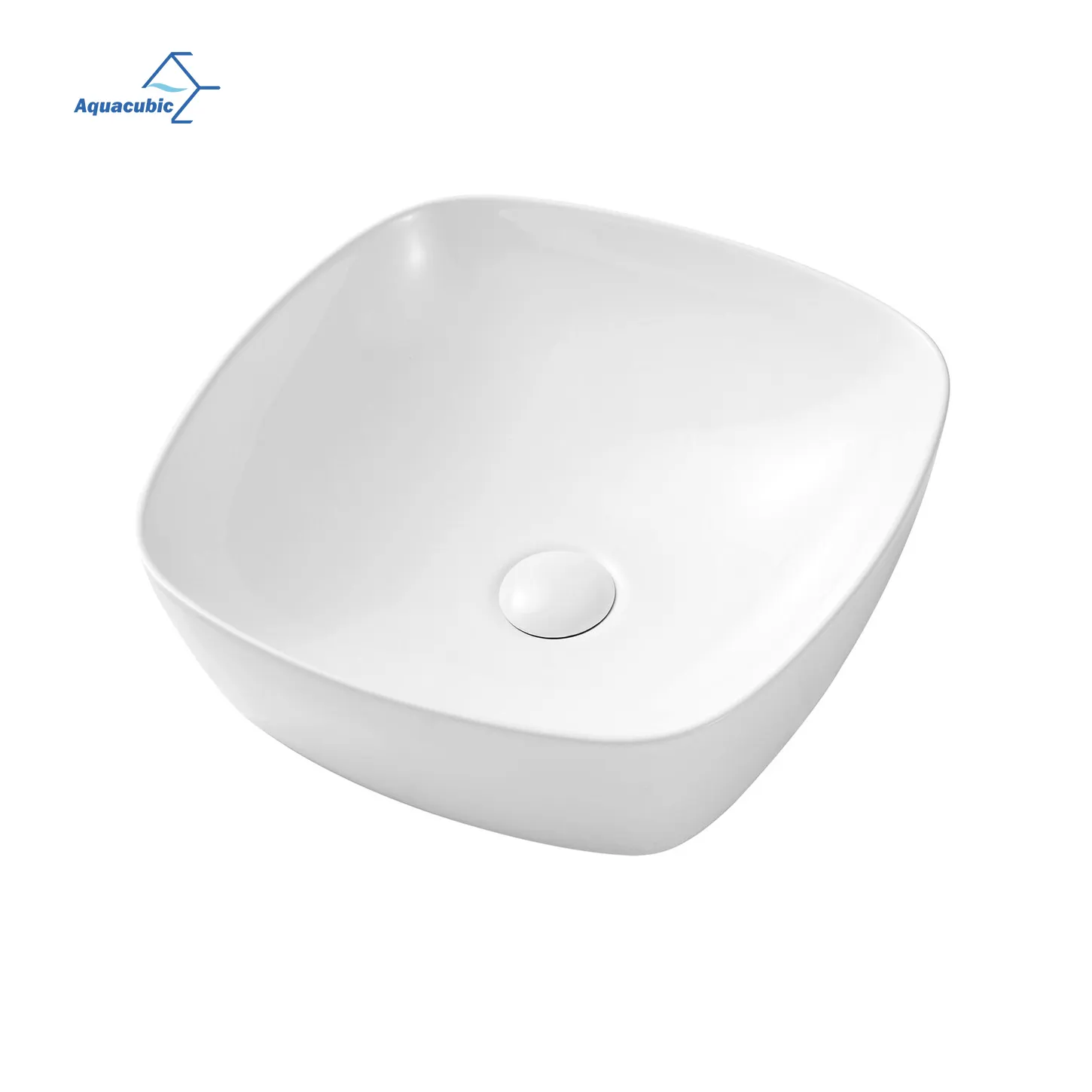 Lavabo de baño de alta calidad y bajo precio, lavabo de cerámica a mano, lavabo cuadrado, lavabo artístico