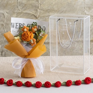 Handmade Crocheted <b>Bouquet</b>, Knitted Rose, Woven Flower, a Luxurious Gift for Friends, <b>Artificial</b> Flower - Product Image 5