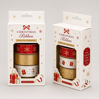 Boîte pliante en carton blanc offset couleur 350 g/m² pour ruban de Noël, emballage en carton blanc, prix d'usine en gros