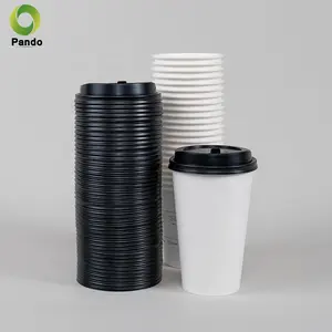 뜨거운 판매 플라스틱 컵 뚜껑 90mm 일회용 뜨거운 음료 커피 종이 컵 뚜껑 및 소매