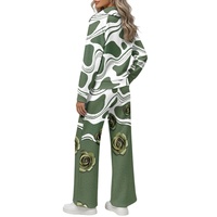 Ensemble décontracté automne pour femme : sweat-shirt à col et demi-zip en maille doublée imprimée et pantalon large, personnalisable avec logo/design/texte sur le devant