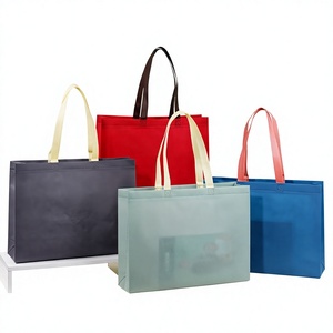 Recycled Letter Pattern <b>Foldable</b> Reusable Non Woven Handled Shoulder Closure Medium <b>Shopping</b> <b>Bag</b> for Supermarket SH Brand Daily - Product Image 2