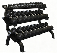 Support de rangement pour kettlebells à 3 niveaux NO.80, noir, pour salle de sport commerciale, fabrication professionnelle d'équipements de gym