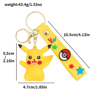 YY Hot Sale Rubber 3D <b>Anime</b> PVC Cartoon <b>Keychain</b> Pendant Pikachued Gengar Charmander Eevee Silicone Key Chain - Product Image 4
