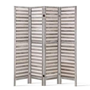 Longtu Écran à <span class=keywords><strong>persiennes</strong></span> pliant à 4 <span class=keywords><strong>panneaux</strong></span> Séparateur de pièce à cadre en bois rustique en bambou gris pour salon salle à manger espace de bureau - Product Image 3