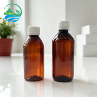 Bouteille vide en plastique de 150 ml de haute qualité pour sirop oral, flacon de sirop pour animaux de compagnie avec bouchon doseur à vis, flacon de sirop contre la toux