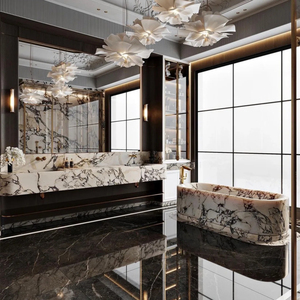 Dalles de marbre naturel Calacatta Viola Violet de luxe sur mesure pour tables en marbre, meubles de salle de bain, rénovations intérieures - Product Image 3